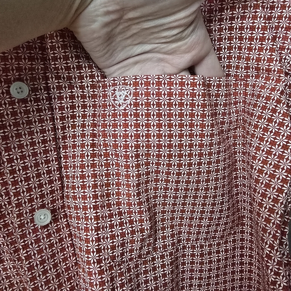 Ariat Shirt Men Large Red Floral Print Western Cowboy Rodeo Long Sleeve - Picture 2 of 11